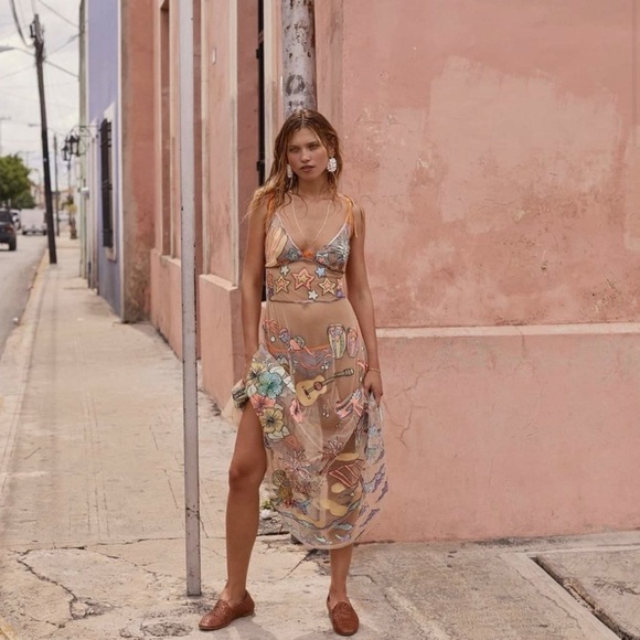 For Love and Lemons Cuba Embroidered Dress size S - Picture 4 of 15